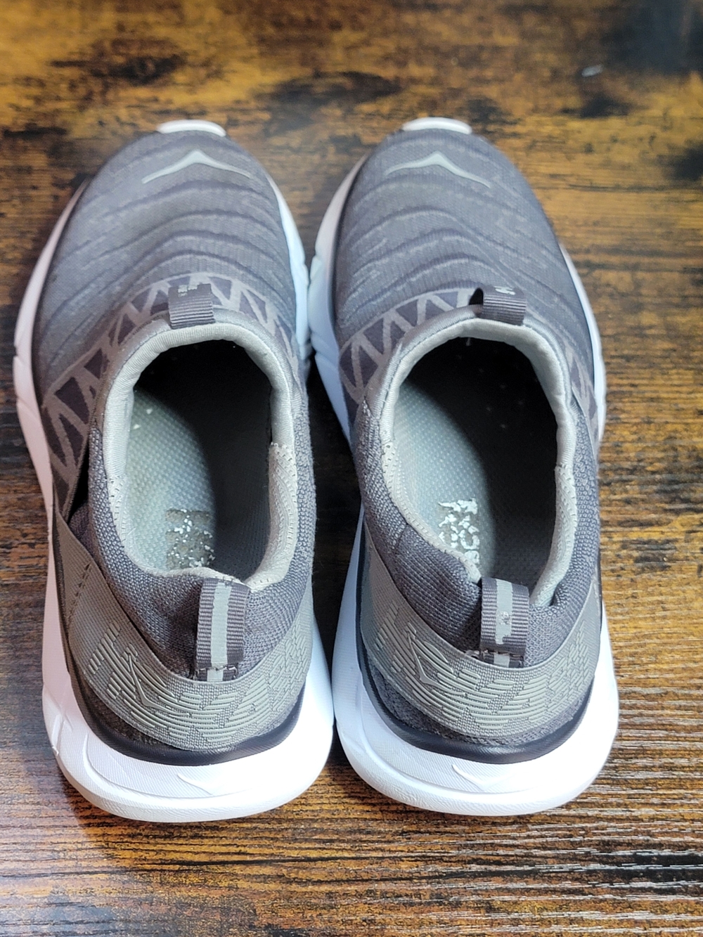 Hoka Hupana Slip- Gray and White Slip On Sneakers - Picture 3 of 8